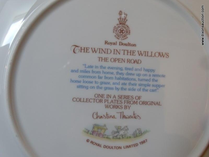 (K) 6 ROYAL DOULTON COLLECTOR PLATES. FROM THE WIND IN THE WILLOWS. 1980S.