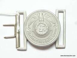 German World War II Waffen SS Officers Belt Buckle. Measures 2 1/16" in diameter. The front reads