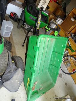 (GAR) JOHN DEERE PULL BEHIND TRAILER. MODEL 10P: 67"x32"x28"