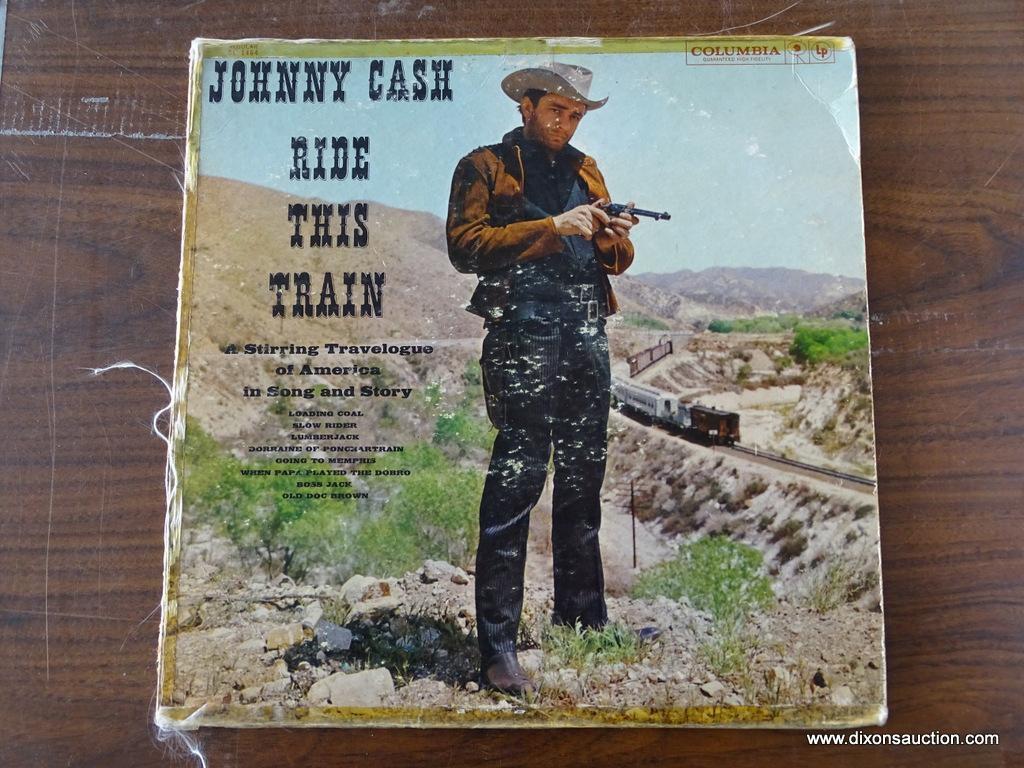 Johnny Cash, Ride This Train, Columbia Records, CL 1464, FC Cover is taped at the edges and the