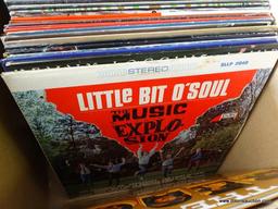Customer requested box lot of 50 record albums to include: Beach Boys double album Little Bit O soul