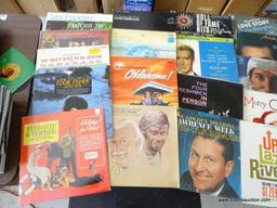 SHELF LOT OF RECORDS. 200 PLUS OR MINUS. SHELF 3 RACK 2. INCLUDES NAT KING COLE, BING CROSBY, EDDIE