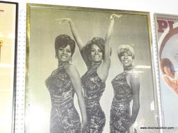 (WALL) FRAMED DIANA ROSS AND THE SUPREMES POSTER IN SILVER FRAME: 30"x49"