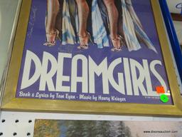 (WALL) AUTOGRAPHED 1981 DREAMGIRLS ADVERTISING POSTER. IN GOLD TONED FRAME: 15.5"x19.75"