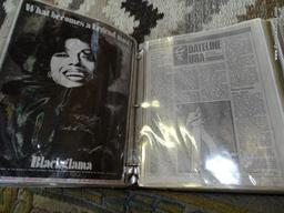 (WOOD SHELVES) SHELF LOT OF 10 BINDERS FILLED WITH VARIOUS DIANA ROSS PHOTOS. THESE WOULD BE AN