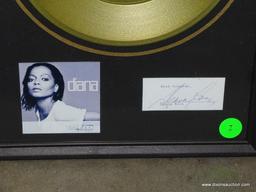 (SC) DIANA ROSS (MOTOWN) GOLD RECORD & AUTOGRAPH DISPLAY. THIS UNIQUE ITEM WOULD MAKE A WONDERFUL