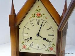 SETH THOMAS STEEPLE CLOCK WITH 8-DAY MOVEMENT AND TIME AND STRIKE. RETAIL PRICE $295 . MEASURES