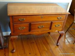 (DR) STATTON CHERRY QUEEN ANNE 1 OVER 3 DRAWER SERVER WITH BRASS CHIPPENDALE PULLS. THIS SERVER IS