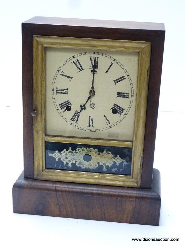 WATERBURY COTTAGE MANTEL CLOCK. 8-DAY MOVEMENT, T / S. MEASURES 13.5" T X 10.5" W RETAIL PRICE $375.