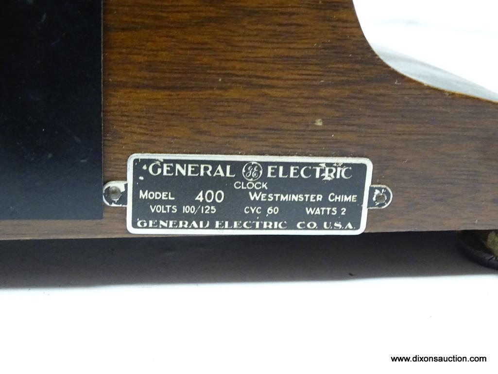 GENERAL ELECTRIC - ELECTRIC MAHOGANY MANTEL CLOCK MEASURES 7.25" T X 14" W