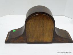 WILLIAM GILBERT TAMBOUR MANTLE CLOCK. 8-DAY MOVEMENT, T / S. MEASURES 9.5" T X 19" W.