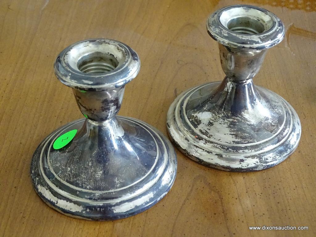 (DR) PAIR OF GORHAM STERLING SILVER CANDLESTICK HOLDERS: 4"x3.75".