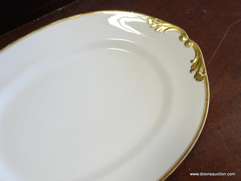 (A1) LIMOGES VINTAGE OVAL PLATTER WITH RIM CHIP. 13.5'' LONG