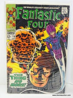 FANTASTIC FOUR " THE THING NO MORE" ISSUE NO. 78 1968 B&B VGC $0.12 COVER PRICE