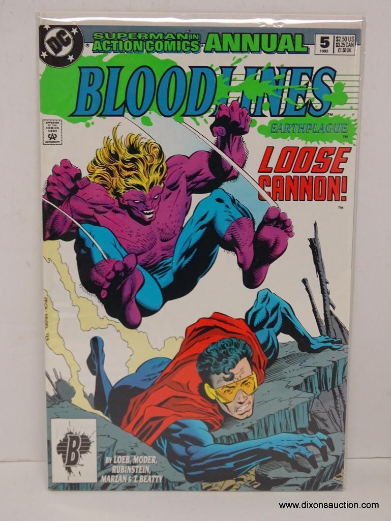 BLOODLINES EARTHPLAGUE "LOOSE CANNON!" ISSUE NO. 5. 1993 B&B COVER PRICE $2.50 VGC