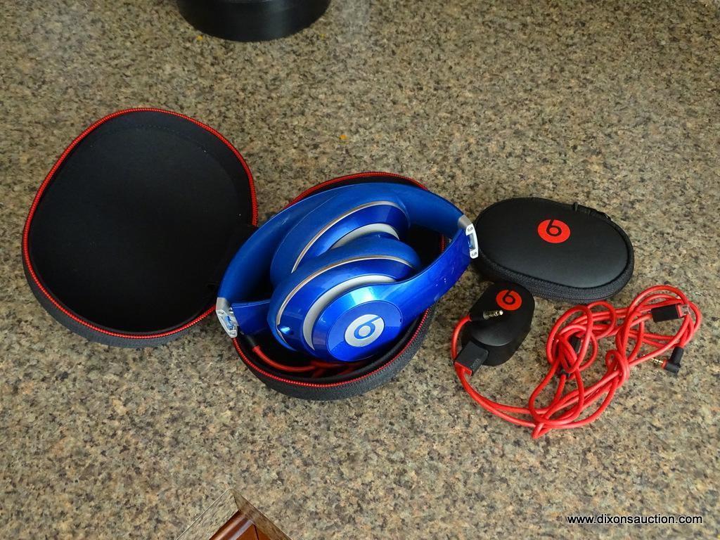 (K) MODEL B0500 BEATS STUDIO HEADPHONES, BEATS CHARGING CORD, BEATS CARRYING CASE