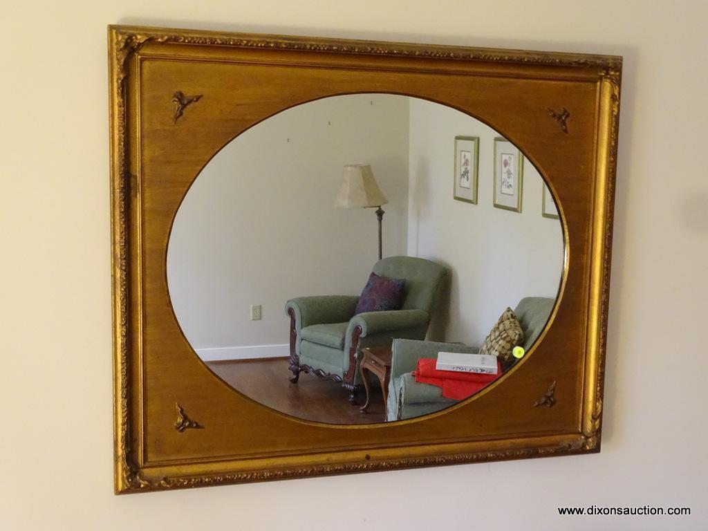 (LR) VINTAGE GOLD TONED FRAMED MIRROR: 34"x28"