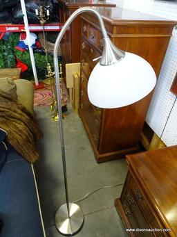 (ROW 2) MODERN ADJUSTABLE ARM FLOOR LAMP WITH SHADE: 72" TALL