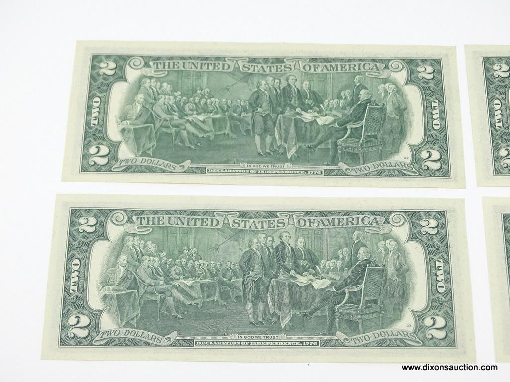 $2 1976 CRISP, UNCIRCULATED, CONSECUTIVE NOTES