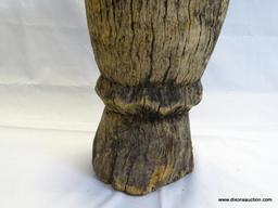 MORTAR, CARVED HARD WOOD, APPROXIMATELY 20? H, MID 20TH CENTURY, ESTIMATED VALUE, $50.00-$250.00