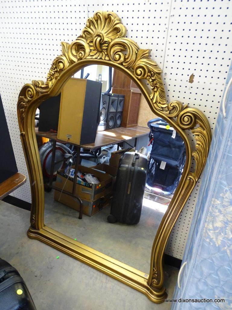 (R1) BEAUTIFUL LARGE ORNATELY CARVED GOLD GILT MIRROR: 46"X 60"