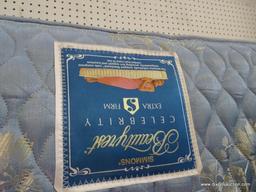 (R1) SIMMONS BEAUTYREST "CELEBRITY" EXTRA FIRM KING SIZE MATTRESS AND BOXSPRINGS. IN EXCELLENT