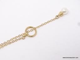 14KT YELLOW GOLD LADIES 20" PEARLS NECKLACE, 4.4 GMS