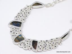 .925 STERLING SILVER 18" -22" AAA TOP QUALITY BLUE FIRE LABRADORITE LARGE GEMSTONES WITH FACETED