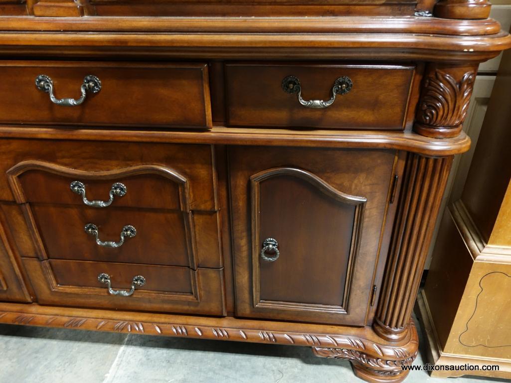 BWALL- BRAND NEW MAHOGANY FINISH 2 DOOR CHINA CABINET. THIS PIECE STILL HAS THE RETAIL PRICE TAG ON