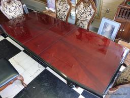 (R1) MODERN DINING ROOM TABLE; FROM COASTER FINE FURNITURE. RECTANGLE SHAPED TABLE WITH SLANTED
