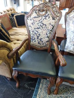 (R1) DINING CHAIRS; FROM COASTER FINE FURNITURE. BOTH SEATS AND BACKS ARE CUSHIONED, AND THE RIVETED