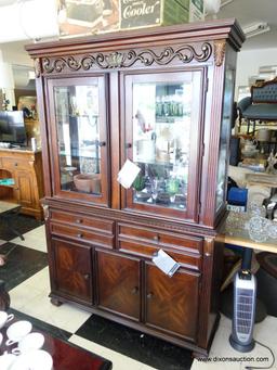 (R1) TRADITIONAL BUFFET AND HUTCH; FROM THE "LEAHLYN COLLECTION" SIGNATURE DESIGN BY ASHLEY