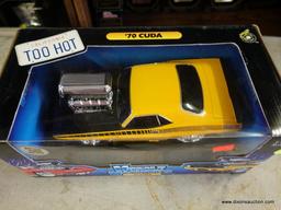 (SR1) MUSCLE MACHINES 1:18 SCALE 1970 CUDA. IN THE ORIGINAL PACKAGE