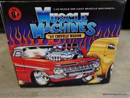 (SR1) MUSCLE MACHINES 1:18 SCALE 1965 CHEVELLE WAGON. IN THE ORIGINAL PACKAGE