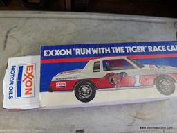 (SR1) VINTAGE EXXON "RIDE THE TIGER" DIE CAST RACE CAR IN THE ORIGINAL BOX. HAS ROLLING CHROME