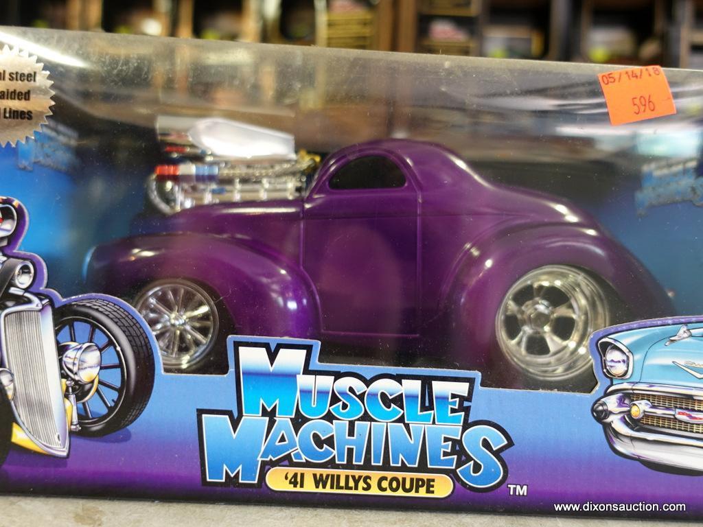 (SR1) MUSCLE MACHINES 1:18 SCALE 1941 WILLYS COUPE. IN THE ORIGINAL PACKAGE