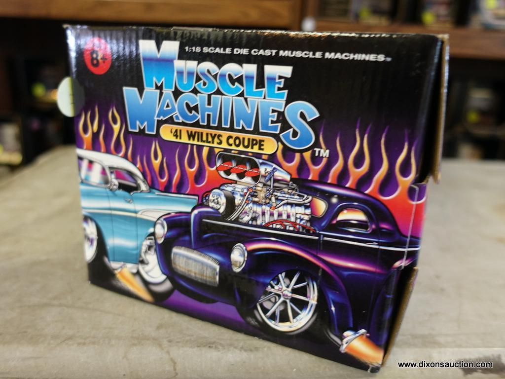 (SR1) MUSCLE MACHINES 1:18 SCALE 1941 WILLYS COUPE. IN THE ORIGINAL PACKAGE