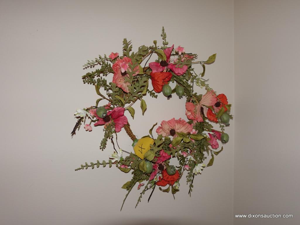 DECORATOR WREATH, 20"POPPIES.