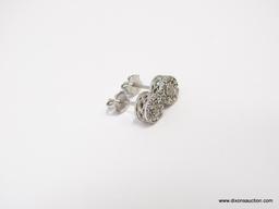 VERY NICE PAIR OF .925 STERLING SILVER AND DIAMONDS, POST EARRINGS WITH BACKS. THE DIAMONDS HAVE