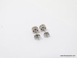 VERY NICE PAIR OF .925 STERLING SILVER AND DIAMONDS, POST EARRINGS WITH BACKS. THE DIAMONDS HAVE