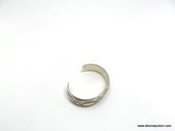 STERLING SILVER NATIVE AMERICAN STYLE CHILD'S CUFF BRACELET. MARKED STERLING ON ONE END, THIS