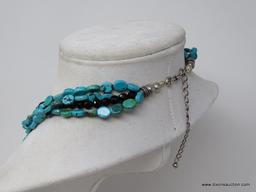 .925 AND TURQUOISE NECKLACE, ***NICE***