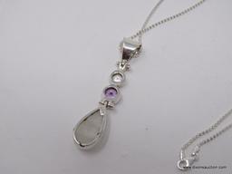 .925 NECKLACE AND PENDANT WITH STONES