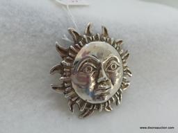 .925 LARGE STERLING SILVER SUN PENDANT.