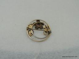 .925 BROOCH WITH CLEAR STONE AND ANOTHER VINTAGE BROOCH WITH GF AND 800 SILVER