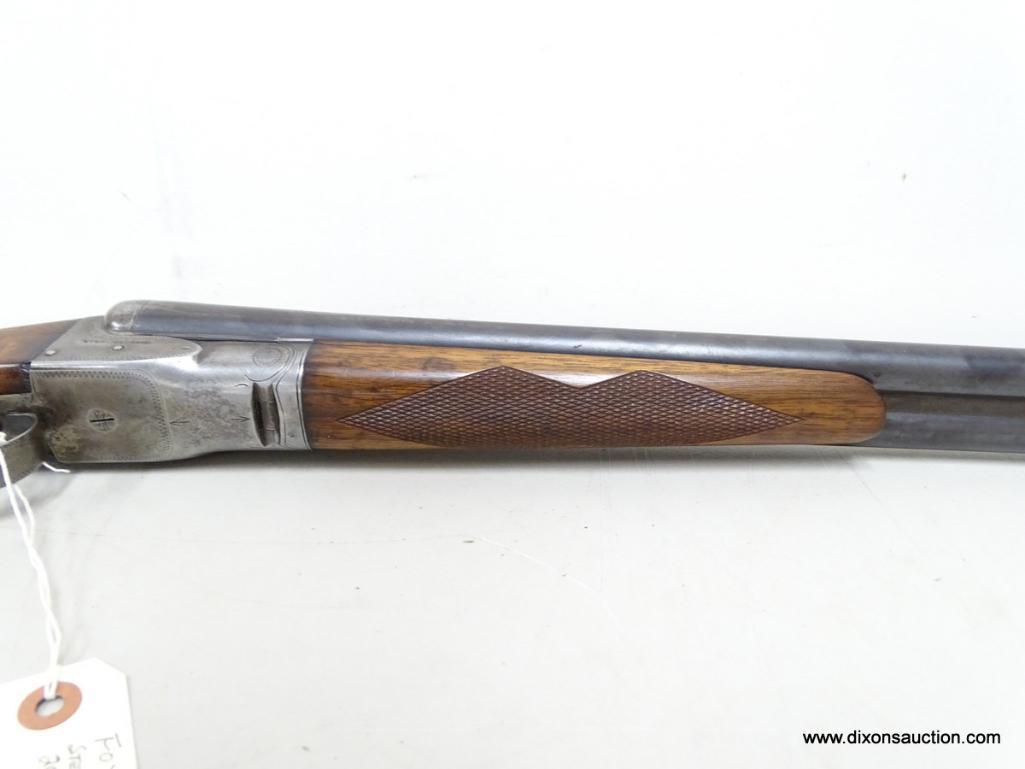 FOX STERLINGWORTH 20 GAUGE DOUBLE BARREL SIDE BY SIDE SHOTGUN. MARKED ON TOP OF THE BARREL MADE BY