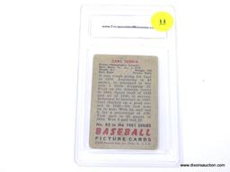 1951 BOWMAN CARL SCHEIB BASEBALL PICTURE CARD ENCAPSULATED, GRADED AS AUTHENTIC.