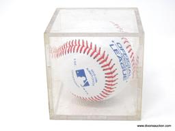 SANDY KOUFAX AUTOGRAPHED BASEBALL IN CLEAR PROTECTIVE CUBE.