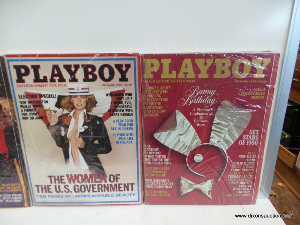 (S1) PLAYBOY MAGAZINES FROM 1980; FULL YEAR IN THIS LOT--- 12 ISSUES FROM JANUARY TO DECEMBER!