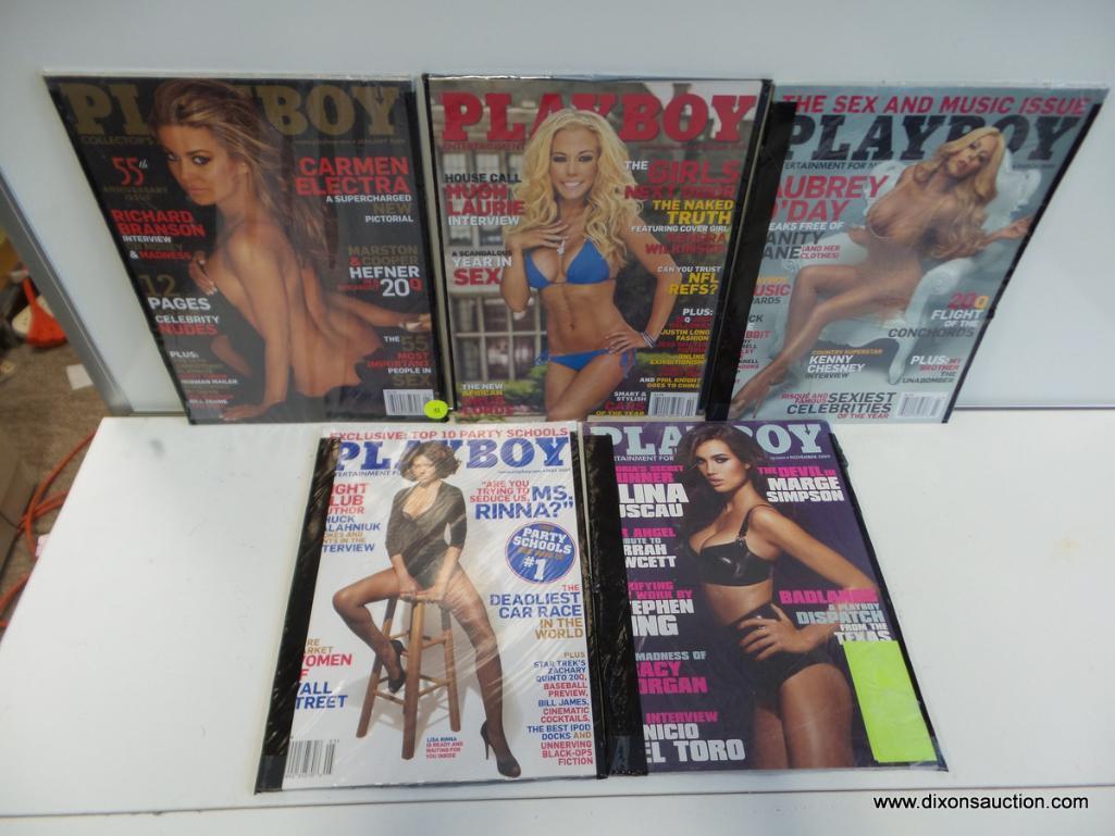 (S4) PLAYBOY MAGAZINES FROM 2009; THIS LOT INCLUDES JANUARY, FEBRUARY, MARCH, MAY, AND NOVEMBER.